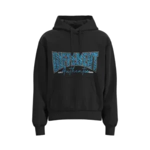 MBH002 Men’s Black English Print Boxy Fit Hoodie