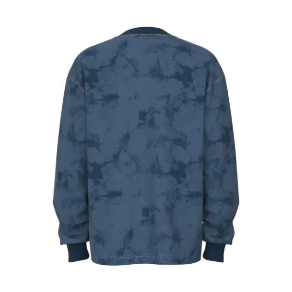 OS007 Men’s Blue Tie-Dye Print Sweatshirt Oversized Fit Sweatshirt - 图片 2