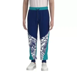 MP003 Men’s blue geometric offset print sweatpants Man Pants